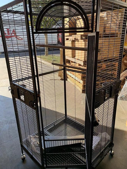 Seny Corner Bird Cage for Cockatiel Parakeet Black and White New (Black)
