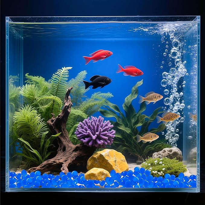 Glow in The Dark Fish Tank Rocks,Blue Glowing Rocks Stones Resin Glow in Dark Pebbles for Outdoor Garden, Fish Tank, Aquarium, Landscaping,Driveway Decoration,2.2 Lb