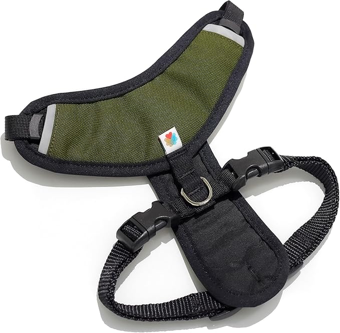 Dog Harness, Puppy Harness, Soft Harness for Dogs, Comfortable Dog Harness, Small Dog Harness, Dog Harness with Padding, Snug Fit Design, 4 Point Adjustable - Wildebeest(XS - 15~20 inch Girth, Olive)