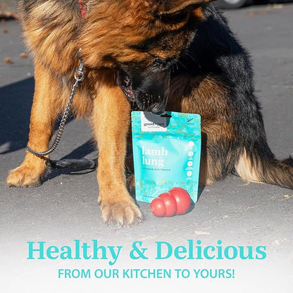 Pet Treats, Air-Dried, Natural, Single Ingredient Dog Treat, Free Range, Grain Free Dog Treats, Toppers, Snacks, Lamb Lung 1.4 oz