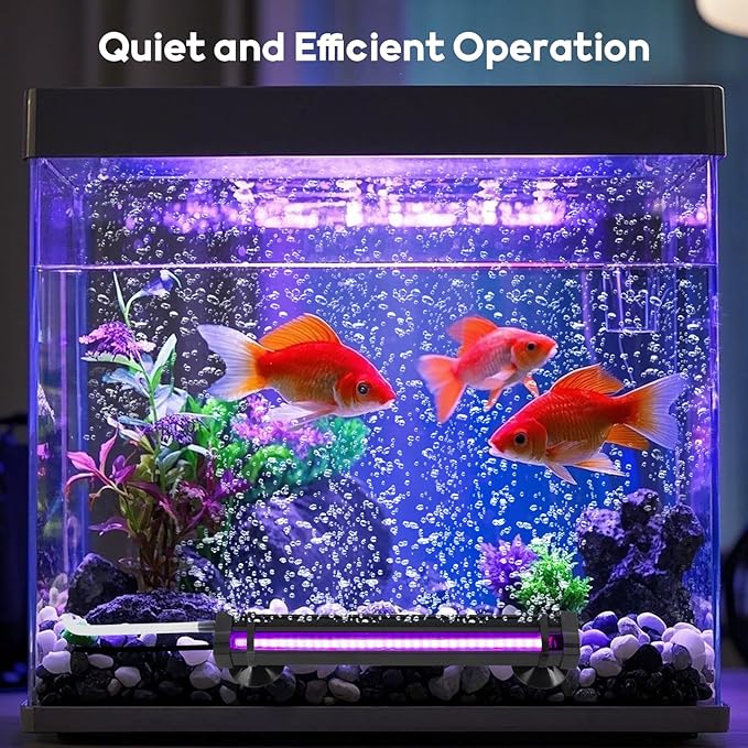 Submersible Bubble Aquarium Light：RGB Aquarium Light with Remote Control Oxygenator for Saltwater Coral Growth - 9 Inch Waterproof Fish Tank Light Designed for Aquarium Breeders