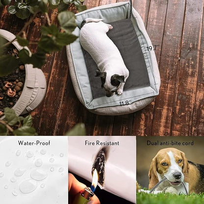2024 New Outdoor Pet Heating Pad for Cat Dog, Heated Cat Mat Dog Mat with Auto Temperature, Pet Warming Pad Heated Cats Dogs House Heat Pet Cat Bed (S: 19.7'' x 11.8'', Gray)
