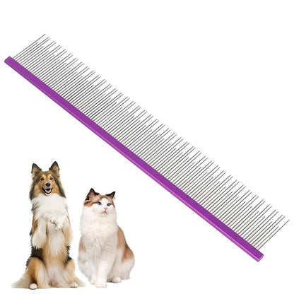 8.5 Inch Dual Tooth Pet Comb for Mats and Tanglesï¼_oratable Grooming Dematting Comb for Indoor long-haired cats and dogs,Pet Family Supplies,Removing Tangles,Knots,Undercoat and Excess Hair