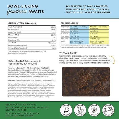 The Pets Table Grain Free Air Dried Dog Food 2 Pack - Beef & Berries + Salmon & Whitefish, 48 Ounce (Pack of 2)