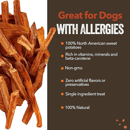 Gaines Family Farmstead Sweet Potato Dog Treats, All Natural Fries, Soft Chews for Dogs, All Ages & Breeds, Nutrient-Rich, Rawhide Alternativem, Dog Training & Rewards, 14 Oz. Bag