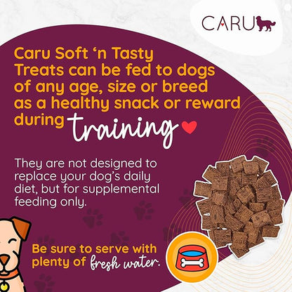 Caru - Soft n Tasty Baked Bites - Venison Bites Dog Treats - Flavorful Training Treats - 3.75 oz Bags - Pack of 3