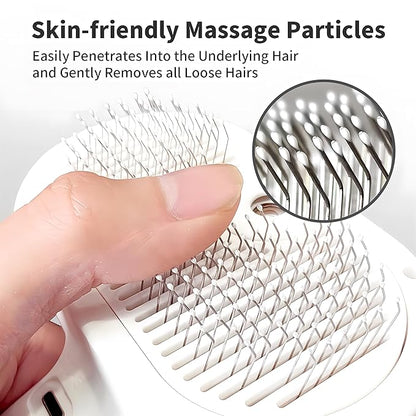 Cat Steam Brush For Shedding, Grooming Tool for Cats and Dogs with Steam Function, Massage, and Shedding Hair Removal - Ideal for Pets, Featuring Weighted Blanket Technology, Hair Brush (white comb)