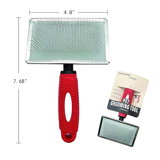 YIRU Gentle Slicker Brush with Massage Pins for Sensitive Skin - For Dogs, Cats, Labradoodles with Short to Long Hair, Removes Undercoat and Mats