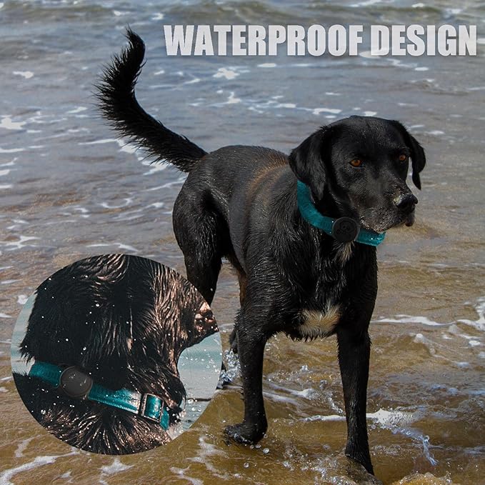 2 Pcs Black Anti Lost Silicone Protective Case Compatible with Airtag for Dog Cat Pet Collar