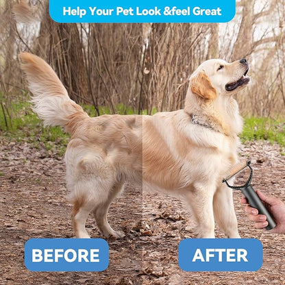 Dog Brush for Shedding - Short Haired Dogs, Undercoat Rake for Dogs, Cat Brushes for Indoor Cats, Cat Grooming Supplies, Dog Deshedding Brush for Small Medium and Large Pet.