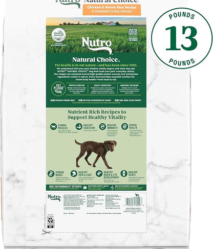 Nutro Core Dry Dog Natural Choice Chicken & Brown Rice Recipe, Dry Dog Food for Large Breed Puppies, 13 lb. Bag