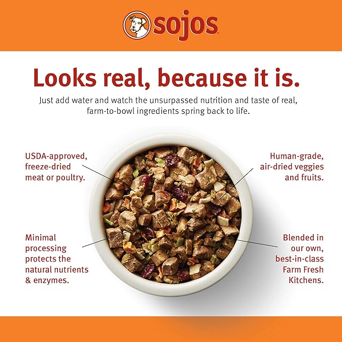 SOJOS Complete Turkey & Salmon Recipe Dehydrated Senior Dog Food, 7 lb, Gray