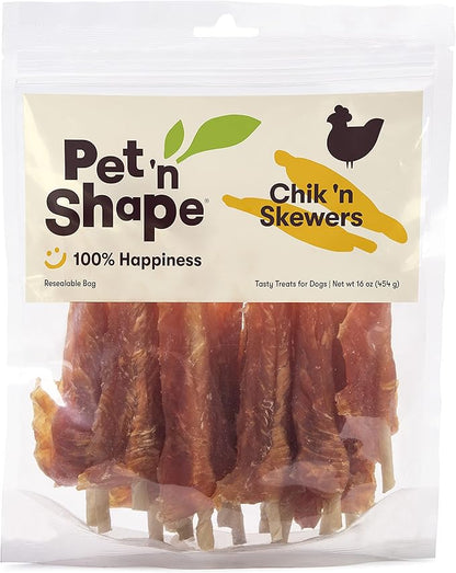Pet 'n Shape Chik 'n Skewers Natural Dog Treats, 1-Pound Tub