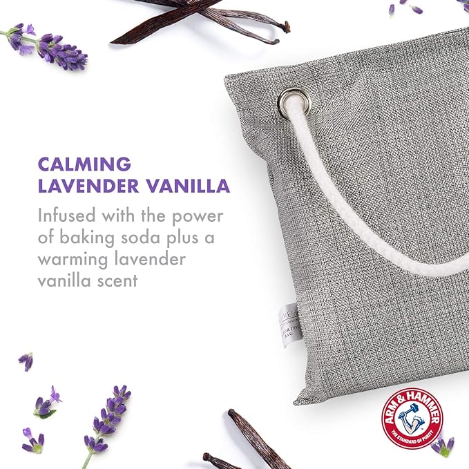Arm & Hammer for Pets Air Care Calming Bamboo Charcoal Air Purifying Bag in Lavender Vanilla Scent | 17.6 oz Odor Absorbing Charcoal Bag | Easy Pet Odor Eliminator for Pet Households (FF12537)