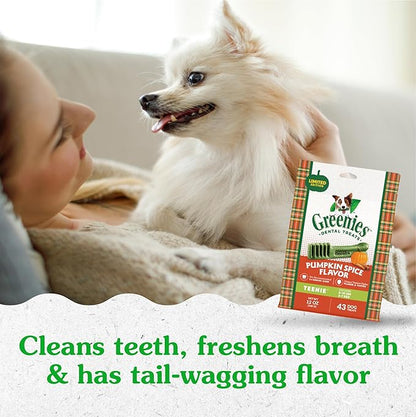 Greenies Teenie Dental Dog Treats, Pumpkin Spice Flavor, Limited Edition, 12 oz. Pack (43 Treats)