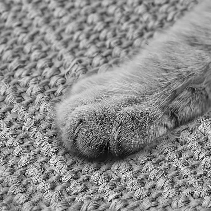 Gray Cat Scratching Mat Sisal, 2 Packs Sisal Fabric Large Cat Scratching Pad for Indoor Cats with Adhesive Hook Loop Tape, Wall Scratchers for Indoor Cats 23.6" x 15.7"