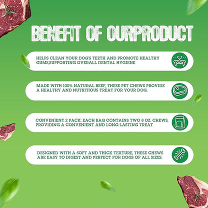 (2 Pack) Nature's Own Pet Chews Moo Cheeks Bag Treat, 8 oz