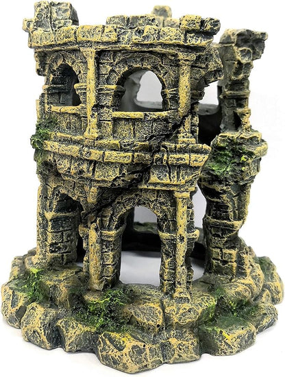 M2cbridge Antique Roman Column Ruins European Castle Aquarium Decorations Fish Tank Hideout Rocks (Roman Column Round)