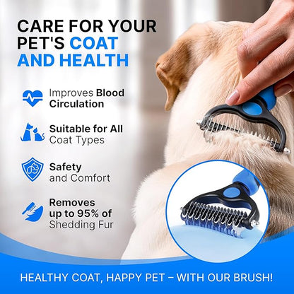 Dog Rake Brush for Shedding  Undercoat Rake for Long Haired Dogs  Reduces Loose Fur and Mats by 95%