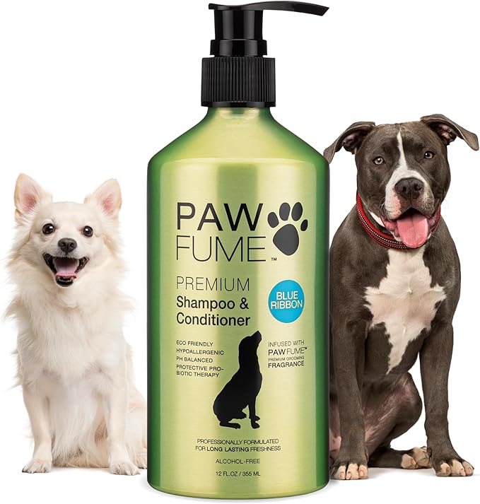 PAWFUME Dog Shampoo and Conditioner, Blue Ribbon, 1-Pack  Nourish & Detangle for a Silky Soft Coat  Probiotic, Deep-Cleaning, pH-Balanced Formula  Puppy Shampoo and Conditioner for All Breeds