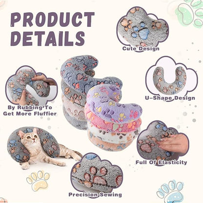 Suzile 8 Pcs Pillow for Cats Dog Neck Pillows Puppy Cat Bed Soft Pillow Fluffy Pet Calming Pillow Half Donut U Shaped Pet Neck Pillow Training Pillow Joint Relief Cervical Protection(Medium)
