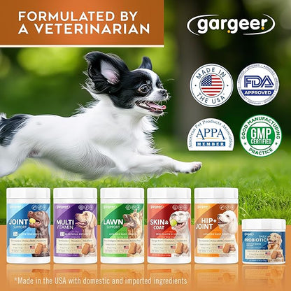 Hip & Joint Mobility Health Supplement. Rich with Natural Glucosamine, MSM and Green Lipped Mussel. Vet Created - For All Dog Breeds & Ages. 160 Duck Flavor Soft Chews. Made in the USA. Enjoy!