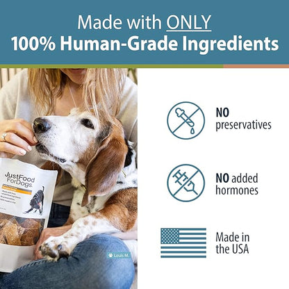 JustFoodForDogs Limited-Ingredient Pumpkin Healthy Dog Treats, Made in The USA, 5 oz
