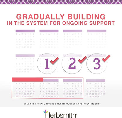 Herbsmith Calm Shen – Herbal Blend for Dogs & Cats – Natural Anxiety Remedy for Dogs & Cats – Feline and Canine Calming Supplement – 75g Powder