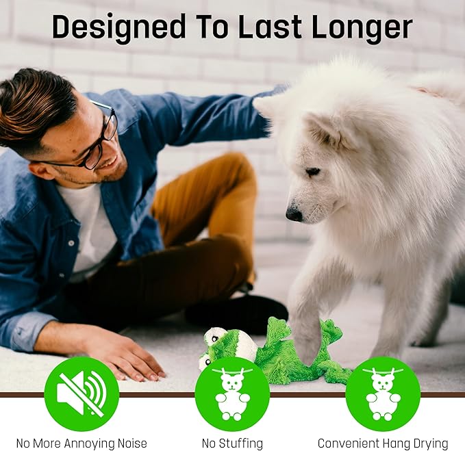 FGA MARKETPLACE Frog-Pink Rabbit Flat NO Stuffing NO Squeak Plush Dog Toy, Funny Style Will Entertain Your Dog for Hours, Recommended for Small and Medium Dog 21 INCH Long