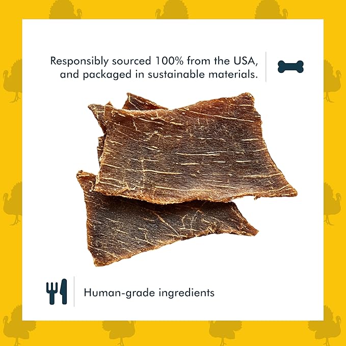 King Lou Pets - Turkey Jerky for Dogs - USA-Made Dehydrated Dog Treats - 1lb Fresh Turkey Breast Prior to Dehydration