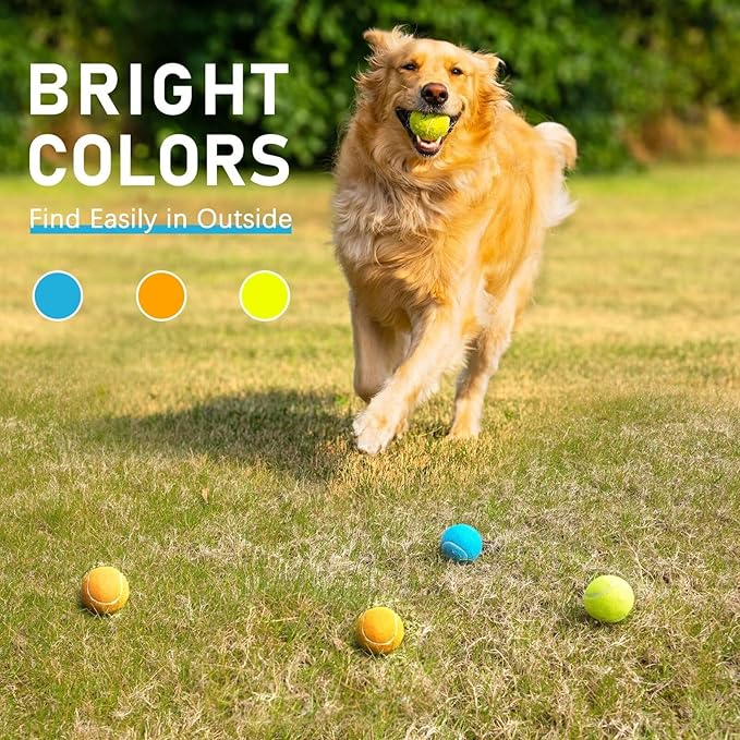 PrimePets Squeaky Balls for Dogs, 2.5 Inch Dog Squeaky Toys, Interactive Dog Toy Tennis Balls for Indoor Outdoor, Dog Squeaky Toys for Medium, Large Dogs