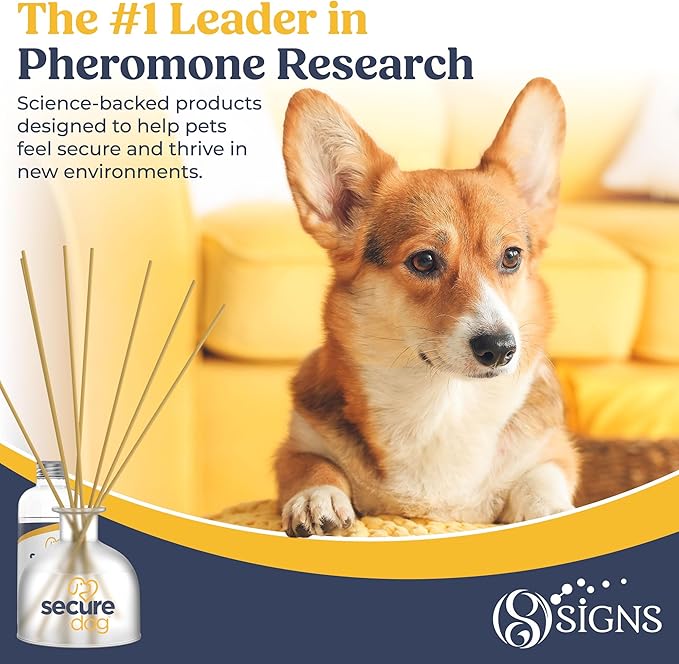 SecureDog Calming Diffuser for Supporting Calm and Well-Being to Help Relieve Any Feeling of Anxiety or Stress, Dog Pheromone Passive Stick Diffuser Home Starter Kit