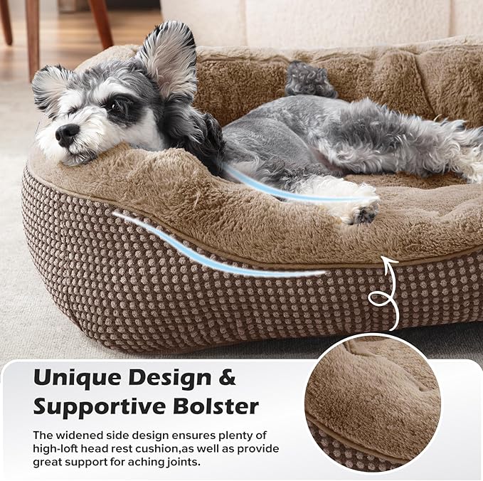 INVENHO Small Dog Bed Washable Orthopedic Calming Warming Durable Pet Bed with Anti-Slip Bottom