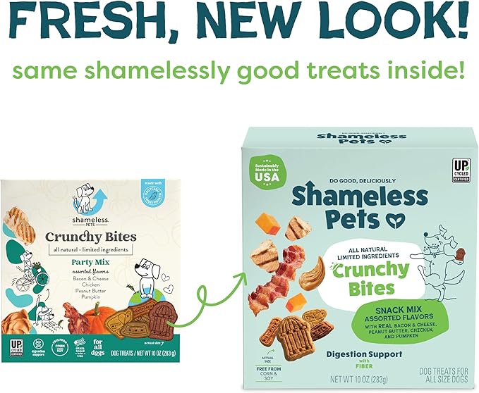 Shameless Pets Crunchy Dog Treats - Variety Pack 3 Boxes - Healthy Dog Biscuits & Cookies Treats for Small, Medium, and Large Dogs - Made in The USA - Free from Corn & Soy