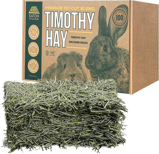 Eaton Pet and Pasture Naturally Grown, Premium, 1st Cut Blend, Western Timothy Hay Orchard Blend, Small Animal Food, Sustainable, Eco-Friendly, Farmer-Owned, 6LB-Box.