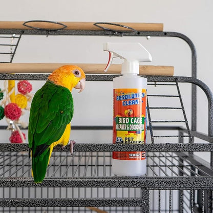 Absolutely Clean Amazing Bird Cage Cleaner and Deodorizer - Just Spray/Wipe - Safely & Easily Removes Bird Messes Quickly and Easily - Made in The US - Fragrance Free - (16oz Pack of 6)