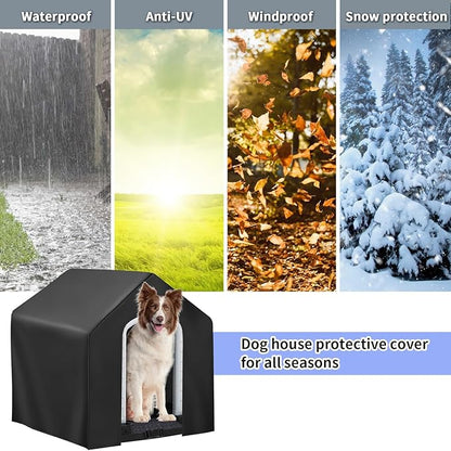 Dog House Cover, Dog Houses Cover for Large Dogs Outside,Covers for Winter Large Dog House Outdoor Weatherproof (27x29x28in)-Only Cover