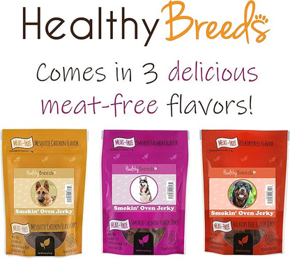 Healthy Breeds Cavachon Smokin' Oven Meat-Free Smoked Salmon Flavor Jerky Dog Treats 4 oz