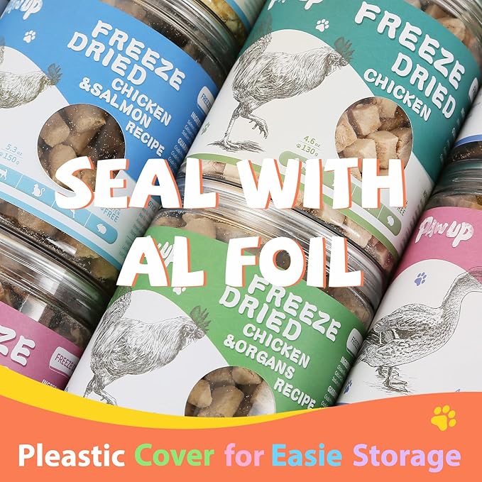 Freeze Dried Salmon Cat Treats, Dog Single Ingredient Raw Food Topper, Healthy Training Treats for Dogs, Cats, 3.8 oz