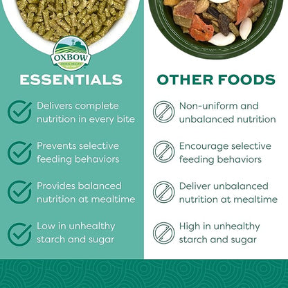 Oxbow Essentials Rabbit Food, Adult Rabbit, Made with Oxbow Timothy Hay, Pet Pellets with Vitamins & Minerals, Small Animal Pet Products, Bunny Supplies, Made in USA, Bunny Food, 5 lb
