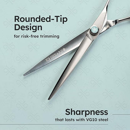 7" Dog Grooming Scissors  Handcrafted, Ergonomic, VG10 Stainless Steel for Sharper, Tougher, Better Edge Retention, Lightweight Shears with 3D Convex Blade for Dogs and Cats