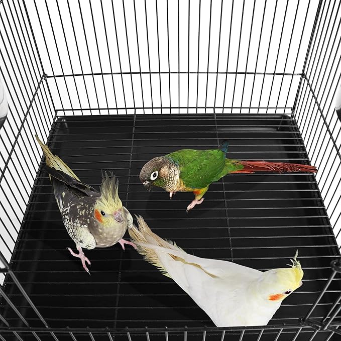 Yaheetech 57-Inch Rolling Open Top Roof Bird Cage for Mid-Sized Parrots Cockatiels Caique Quaker Monk Indian Ring Neck Green Cheek Conure Middle Bird Cage with Detachable Stand
