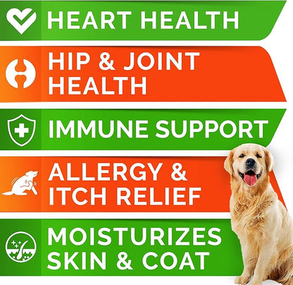 Dog Probiotics Treats for Picky Eaters Bundle + Fish Oil Omega 3 Treats for Dogs - Allergy Relief, Joint Health, Itch Relief. Skin & Coat Supplement + Enzymes + Prebiotics for Digestion Support