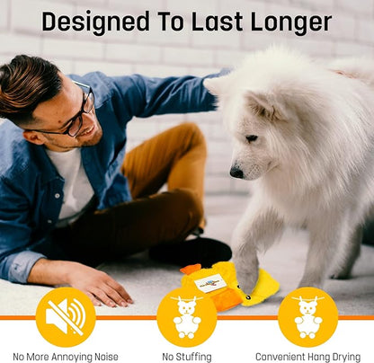 FGA MARKETPLACE Duck-Chipmunk Flat NO Stuffing NO Squeak Plush Dog Toy, Funny Style Will Entertain Your Dog for Hours, Recommended for Small and Medium Dog 21 INCH Long