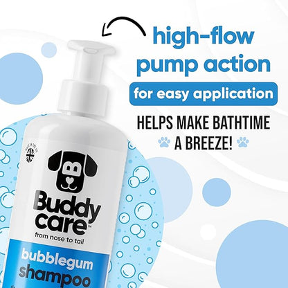 Bubblegum Dog Shampoo by Buddycare | Dry Skin & Itchy Skin Relief for Smelly Dogs | Deep Cleansing Shampoo for Dogs Puppy Sensitive Skin | Dog Shampoo & Conditioner | with Aloe & Vitamin B5 (16.90oz)