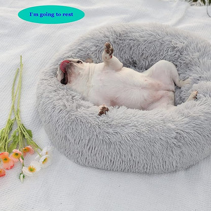 nononfish Dog Beds for Medium Dogs Washableï¼28 inches Gray Calming and Anti Anxiety Fits up to 45 lbs Pets Beds for Medium Dog.