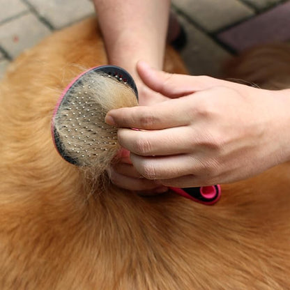 Uhomy Pets Self - Cleaning Slicker Brush Dog Comb Professional Pet Grooming Brush for Small, Medium & Large Dogs and Cats Regular Brushing For Sensitive Skin Remove Loose Fur Mats and Tangles, Brush B