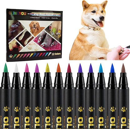 Dog Nail Polishï¼ Dog Nail Polish Pens Quick Dry-12 Colors, Pet Nail Polish Set for Dogsï¼ DIY Dogs Puppy Nails, Dog Safe Nail Polish Non Toxic, Odorless, Easy to Applyt