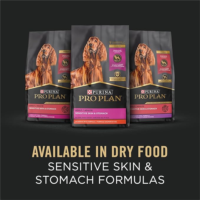 Purina Pro Plan Sensitive Skin and Stomach Dog Food Wet Classic Pate Lamb and Oat Meal Entrée - (Pack of 12) 13 oz. Cans