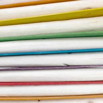 by M&M 1129 Ringing Rainbow Sola Stick Stack - Handcrafted Chewing Bird Cage Fun, Colorful Wooden Chew Slats, Natural Skinny Sola Sticks, Natural Sola Cubes, Shape Changing